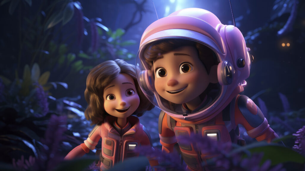 The Rise of Animators: Pioneers of Modern Storytelling 12 3d cartoon kids exploring moon space